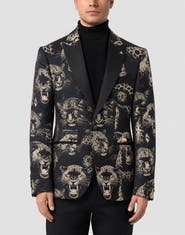 PHILIPP PLEIN Regular Fit Blazer Jacquard Leopards Men