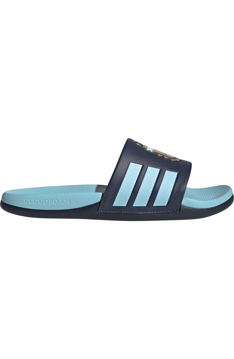 adidas Gender Inclusive Adilette Comfort 2.0 Argentina Slide Sandal, Alternate, color, Navy/ Dark Gold/ Icey Blue