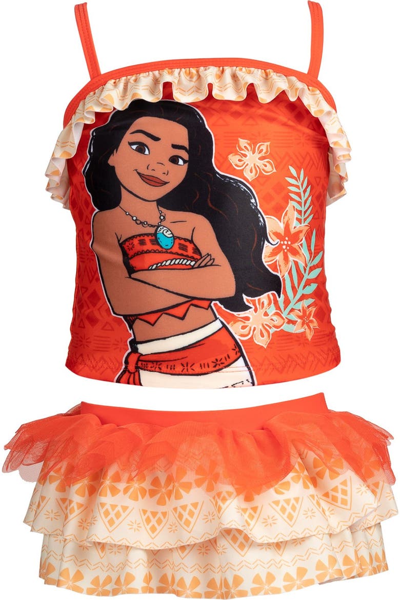 Moana 2-Piece Swimwear Tankini and Skirt Set, Alternate, color, Moana Sunset Orange