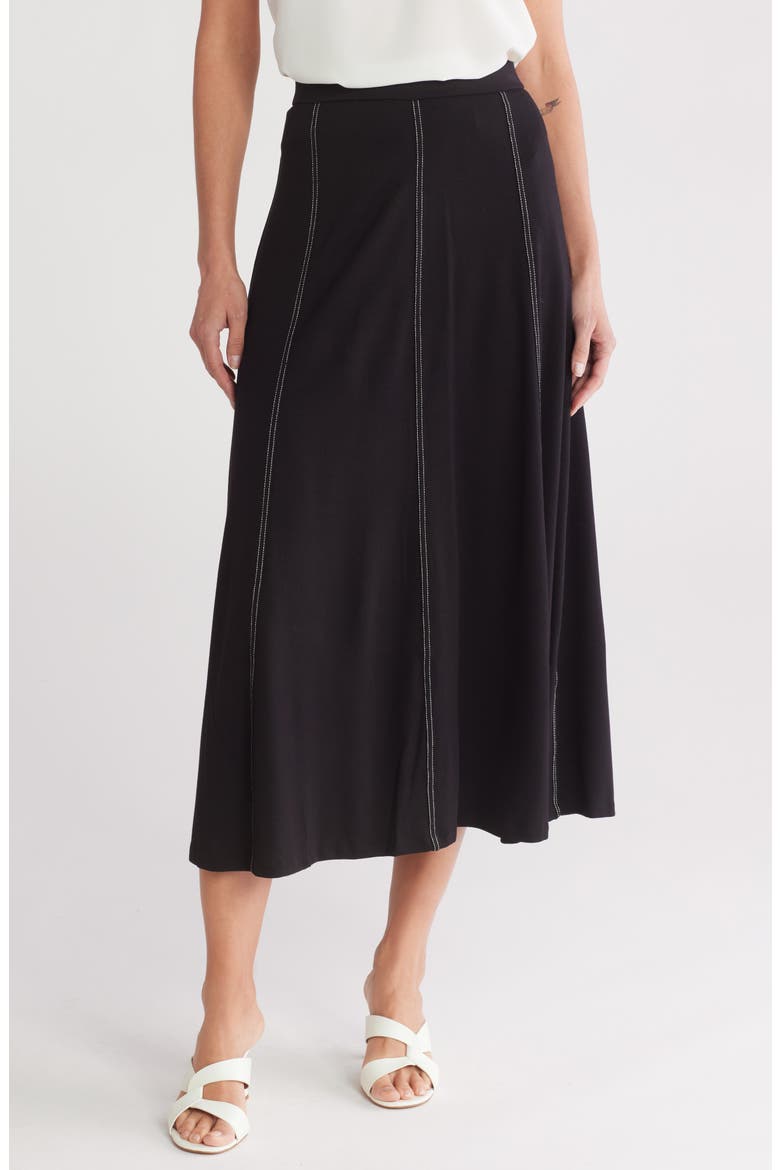 Paneled Midi Skirt, Main, color, RICH BLACK