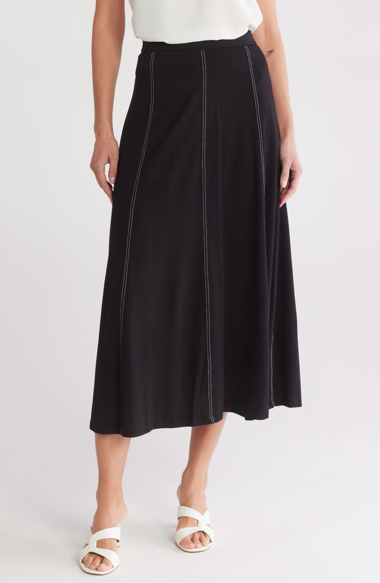 Halogen<sup>®</sup> Paneled Midi Skirt, Main, color, Rich Black