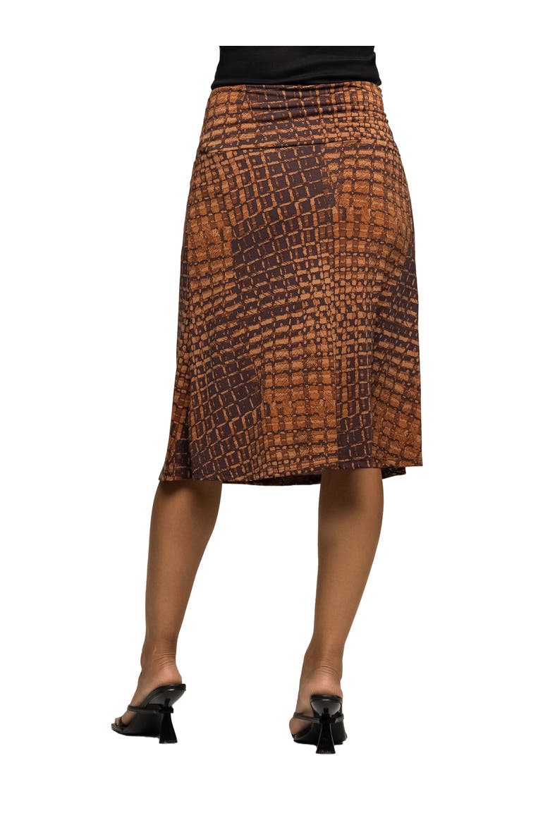 Geometric Print Knee Length Skirt, Alternate, color, Brown Multi