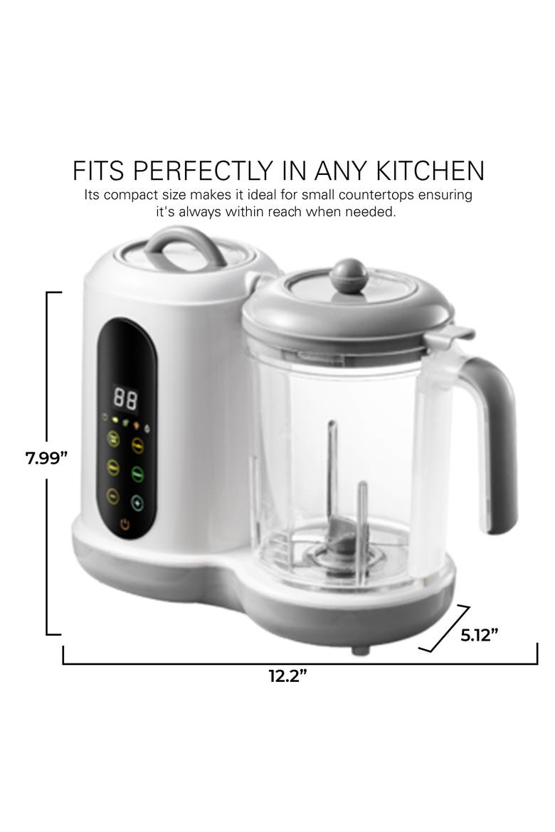 Compact Baby Food Steamer and Blender, Alternate, color, White