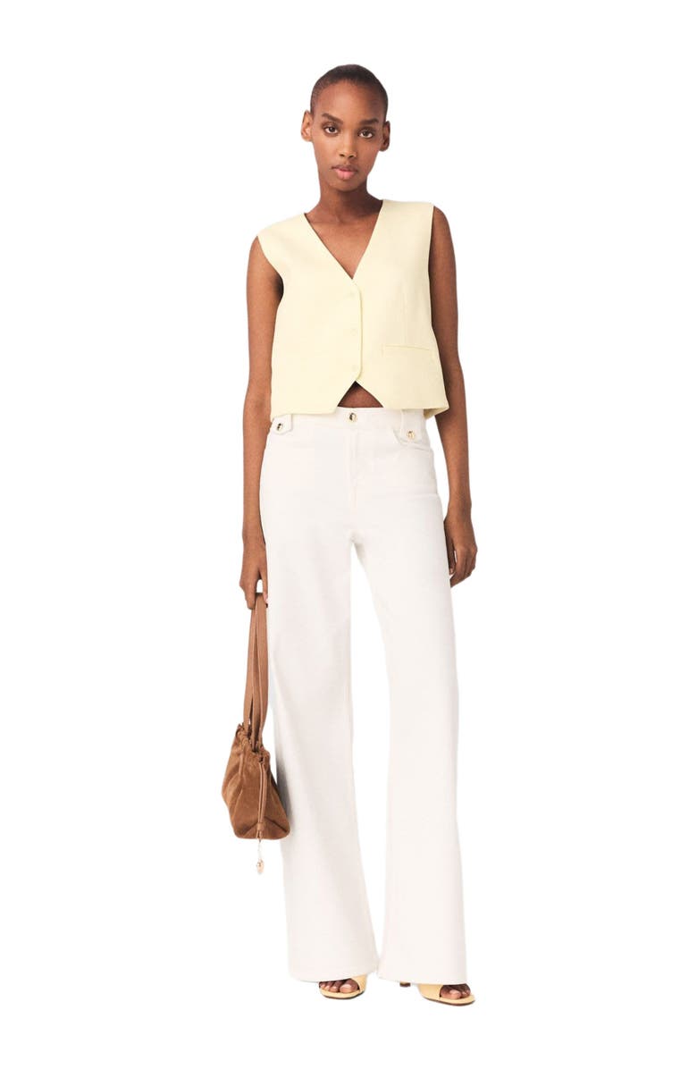 maje Tailored jacket, Main, color, Pale Yellow