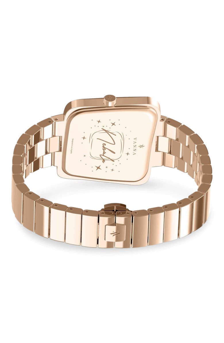 VANNA Nebula Gemstone Watch, Alternate, color, White Pearl-Rose Gold