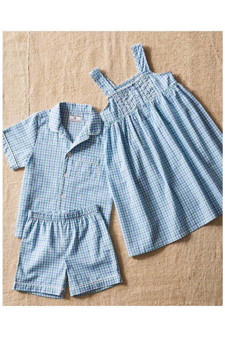 Spring Gingham Twill Short Set, Alternate, color, WHITE
