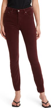 AG Mari High Waist Slim Ankle Straight Leg Corduroy Pants