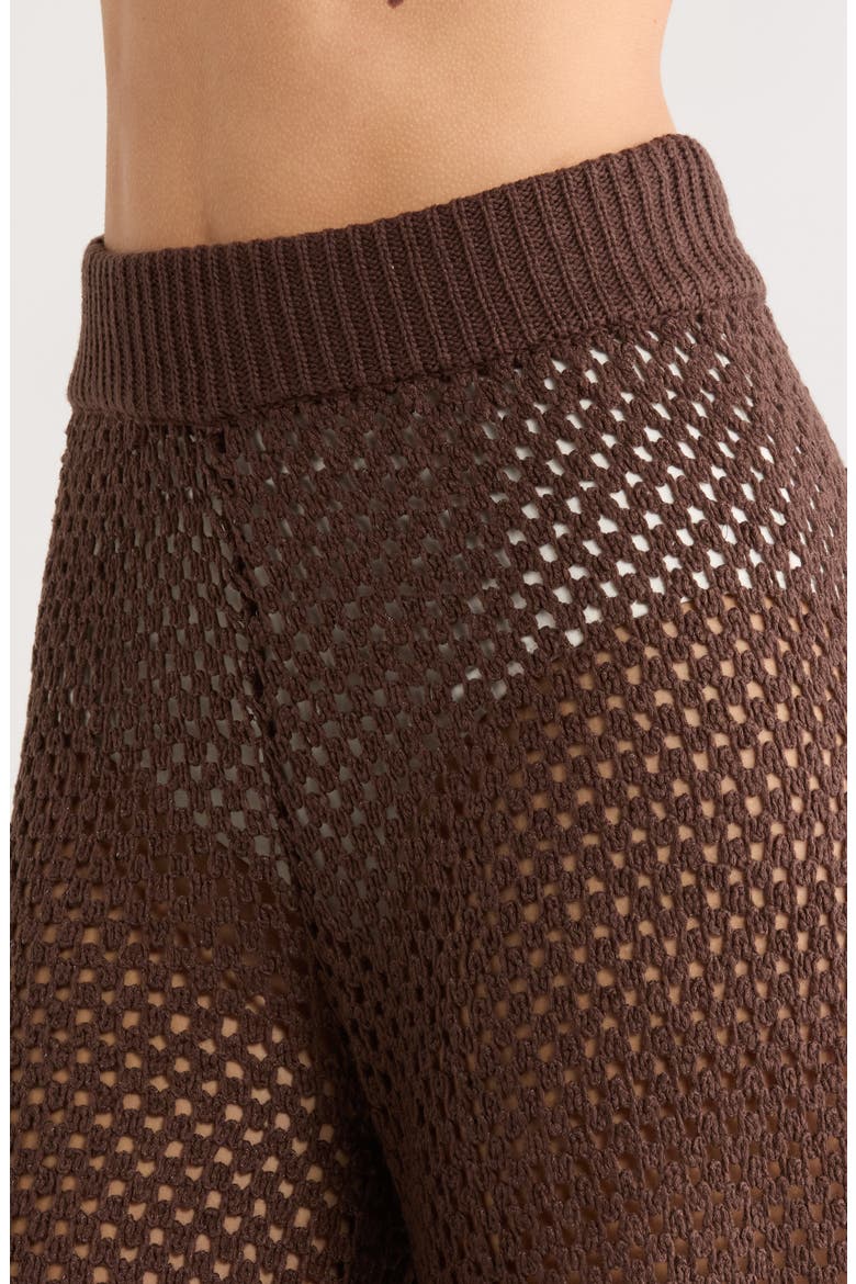 Metallic Open Stitch Cover-Up Pants, Alternate, color, BROWN