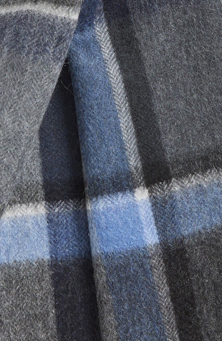 Andrew Stewart Plaid Cashmere Scarf, Alternate, color, Navy