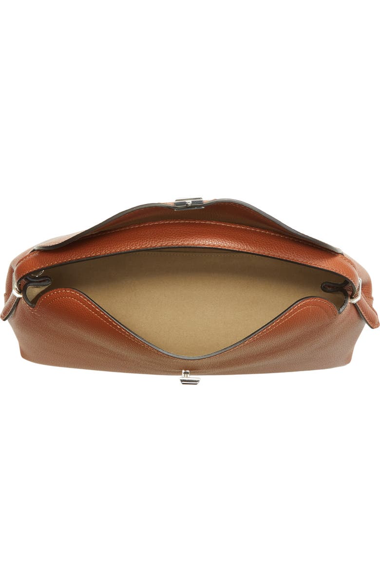 TOTEME T-Lock Grained Leather Top Handle Bag, Alternate, color, Sienna