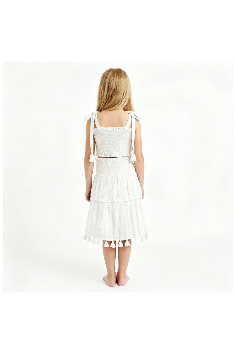 Noelle Girls Top and Skirt Set, Alternate, color, White