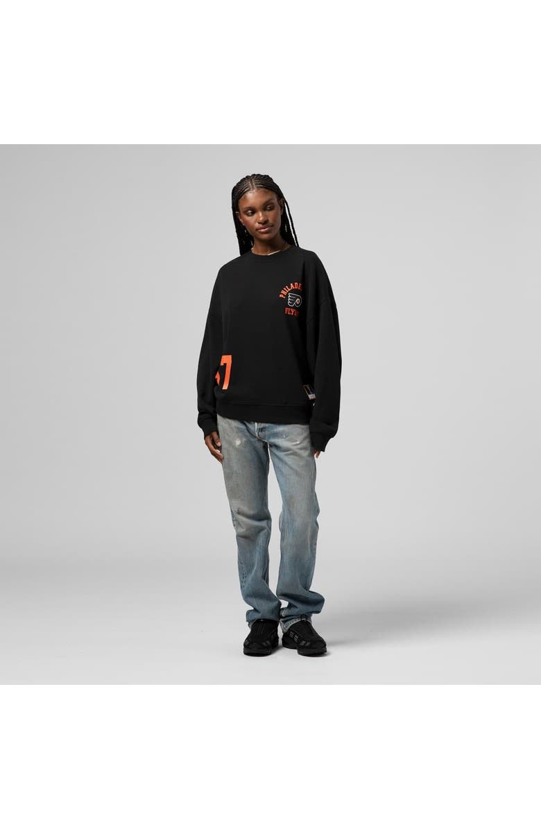 Mitchell & Ness Women's Mitchell & Ness Black Philadelphia Flyers Vintage Crewneck Sweatshirt, Alternate, color, Black