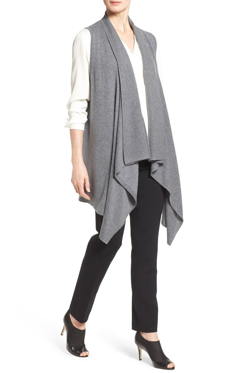 Halogen<sup>®</sup> Wool & Cashmere Drape Front Sweater Vest, Alternate, color, 