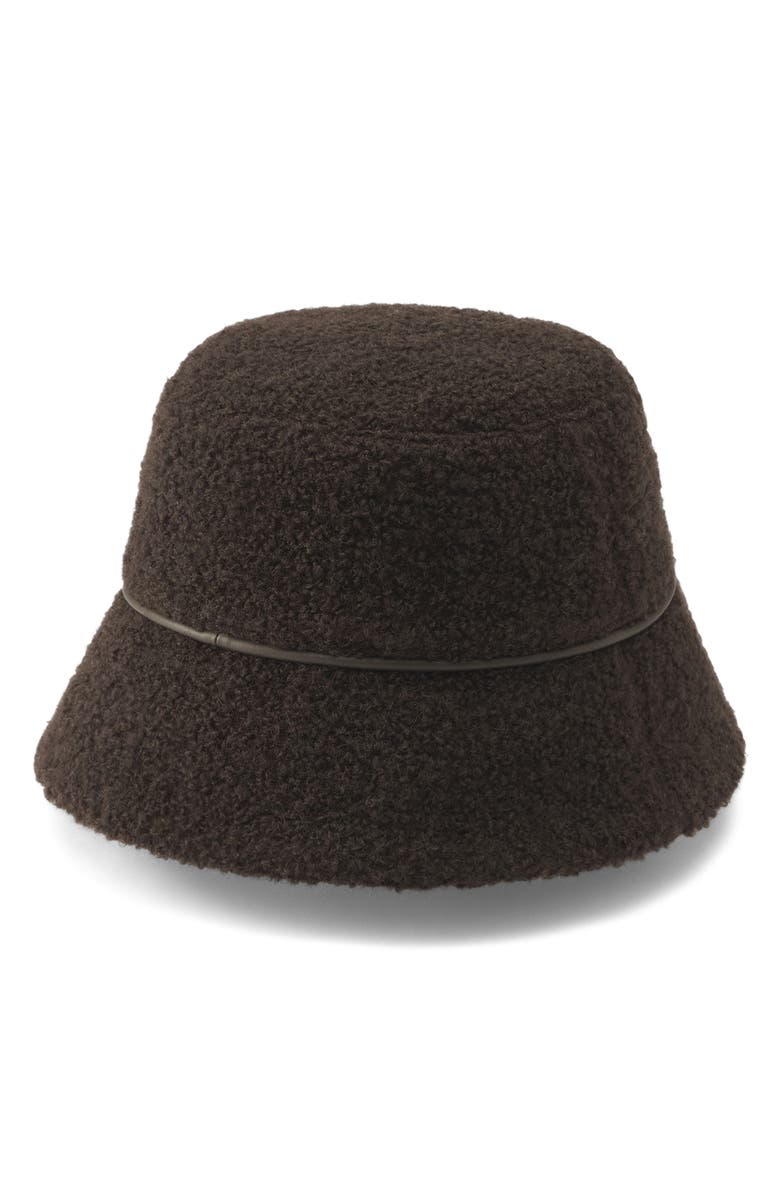Helen Kaminski Seda Wool Blend Bucket Hat, Alternate, color, Chocolate