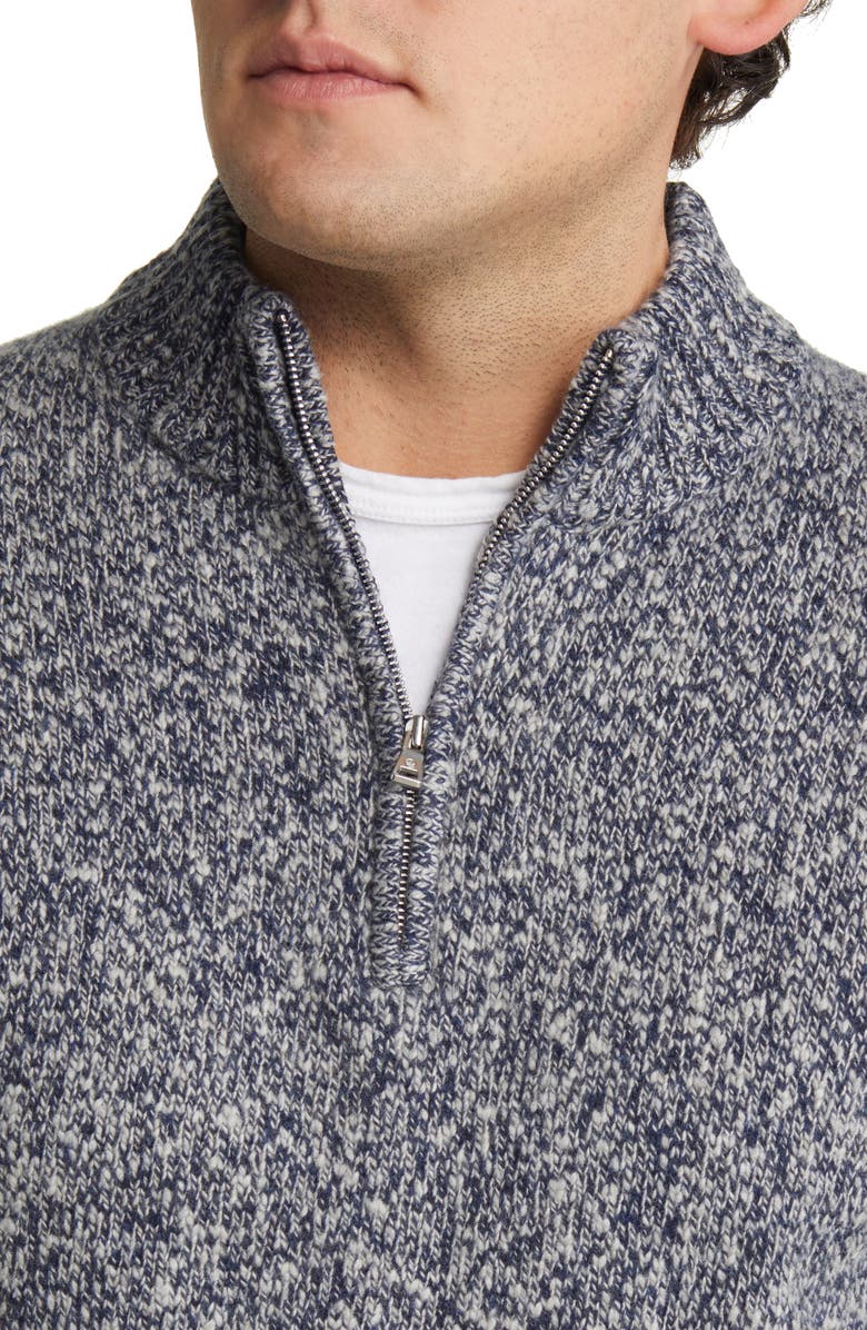Peter Millar Men's Crafted Worth Marled Quarter Zip Wool & Cashmere Sweater, Alternate, color, 