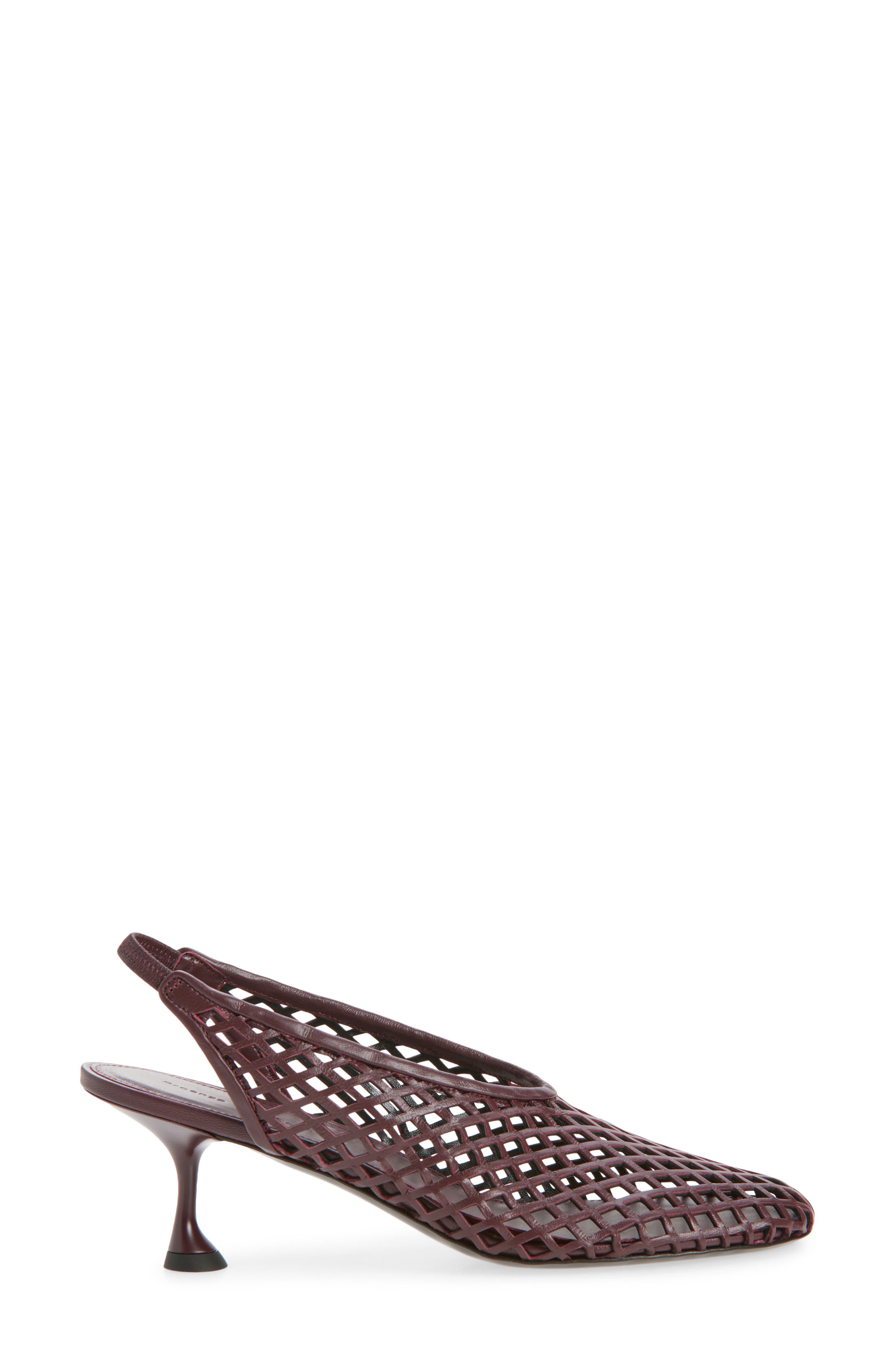 Proenza Schouler Tee Perforated Slingback Pump, Alternate, color, Burgundy
