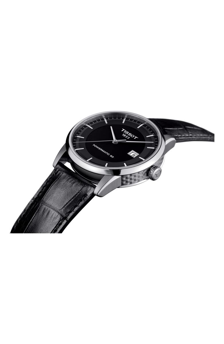 Tissot Luxury GTS Automatic Leather Strap Watch, 41mm, Alternate, color, 