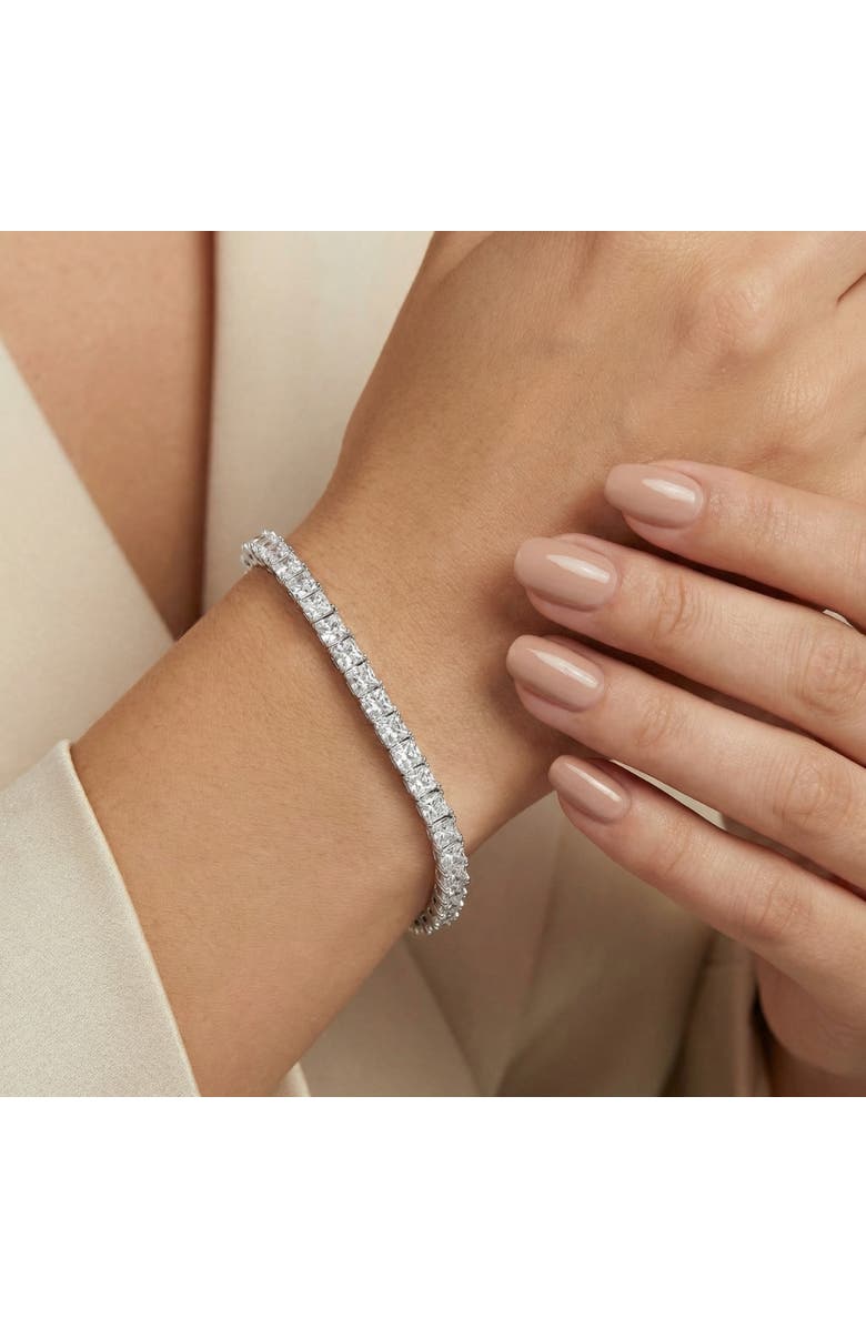 Bliss Diamond 16.30Ct Princess Cut Diamond 7" Tennis Bracelet 14k Gold Lab Grown, Alternate, color, 14K White Gold