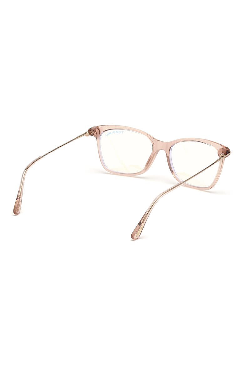 50mm Square Optical Glasses, Alternate, color, PINK ROSE GOLD / BLUE BLOCK