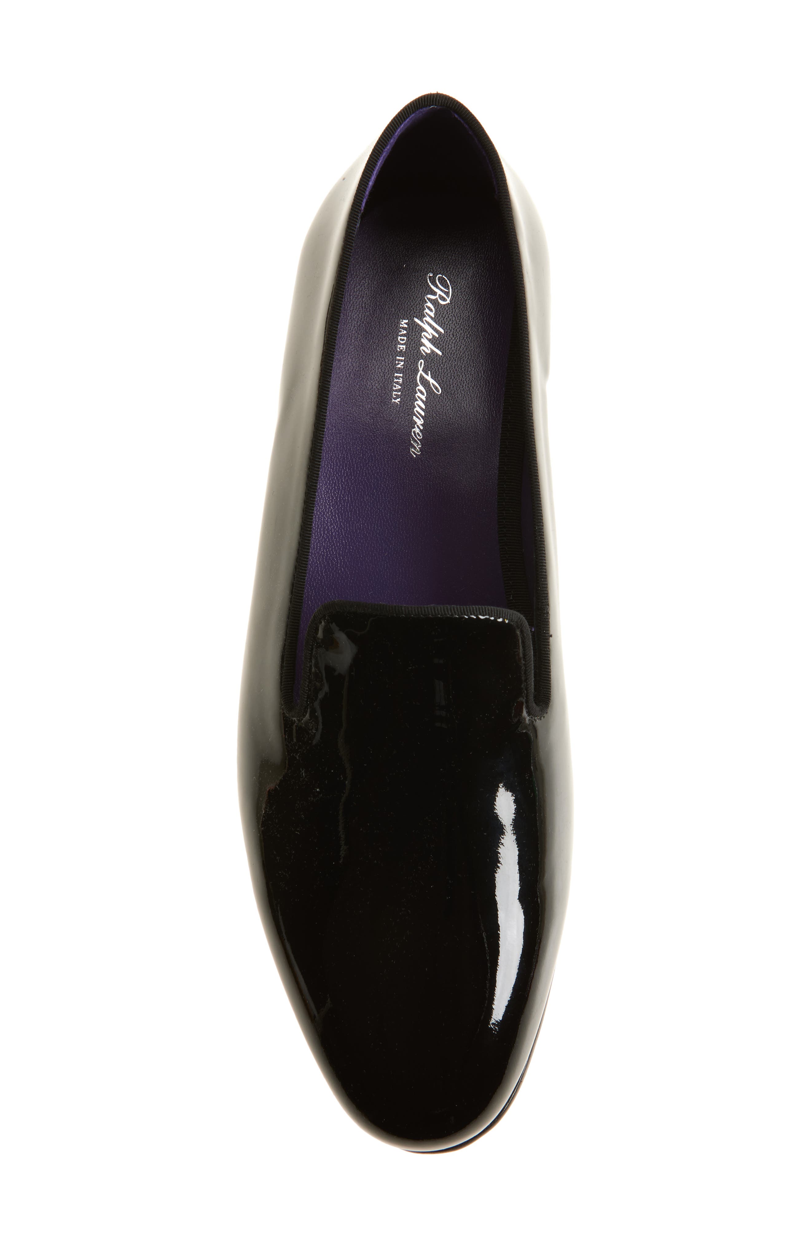 Ralph Lauren Purple Label Alonzo Patent Leather Loafer, Alternate, color, Black