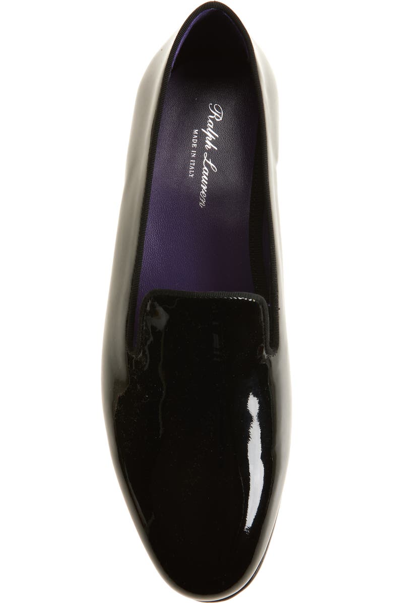 Ralph Lauren Purple Label Alonzo Patent Leather Loafer, Alternate, color, Black