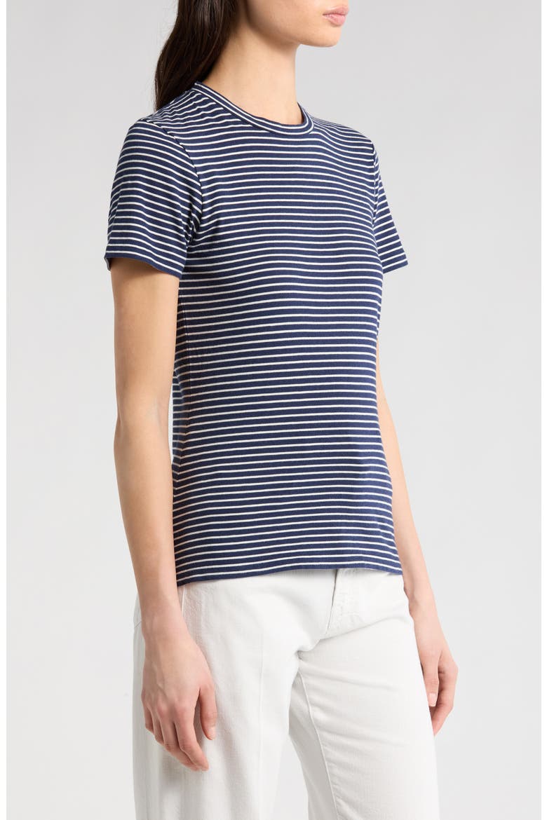 Lana Stripe Cotton T-Shirt, Alternate, color, NAVY/ NATURAL STRIPE