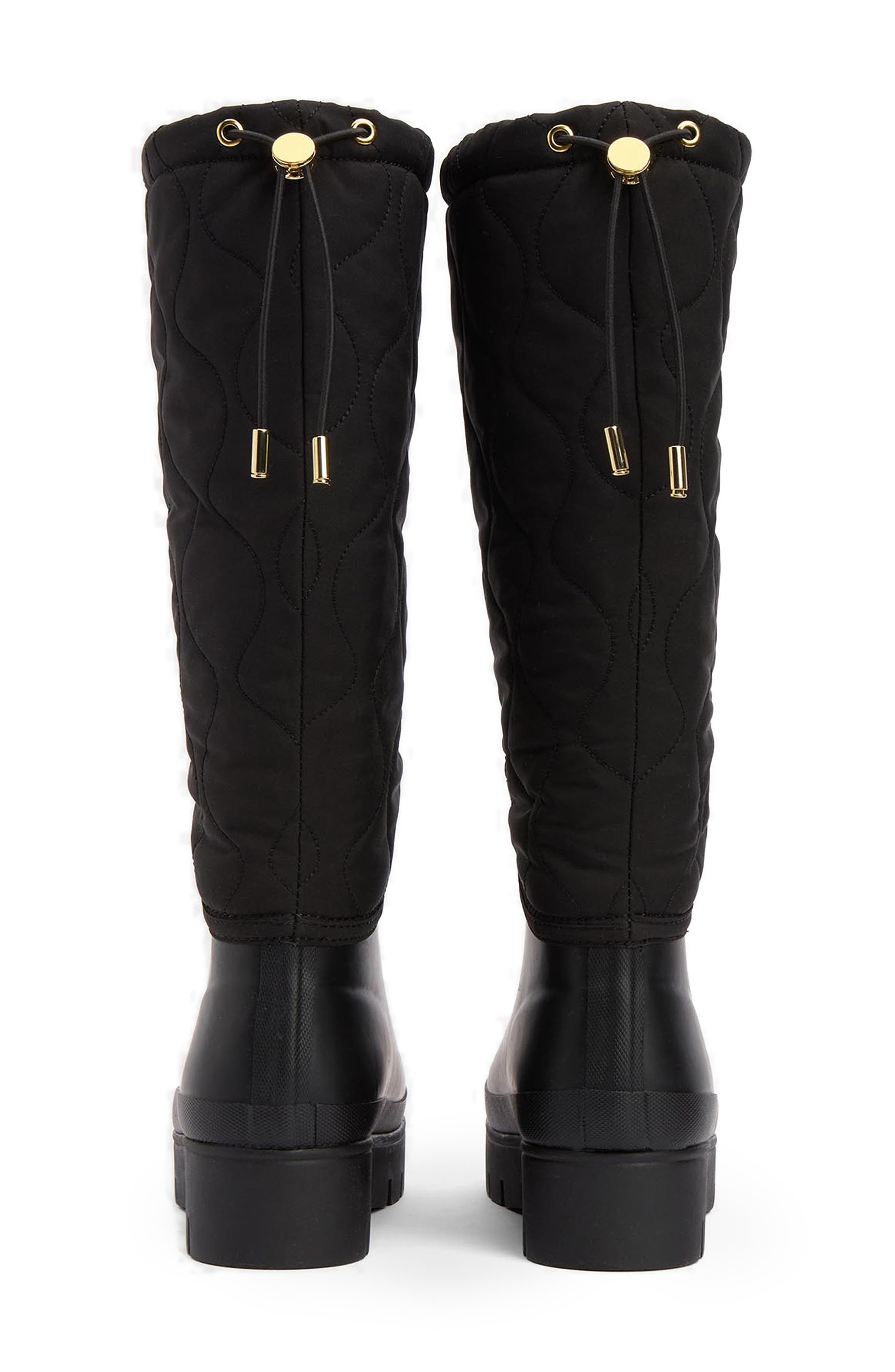 Barbour Marnie Quilted Wellington Boot, Alternate, color, Black