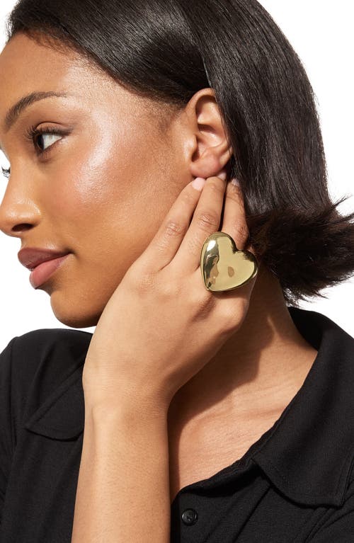 Kurt Geiger London Heart Statement Cocktail Ring In Gold