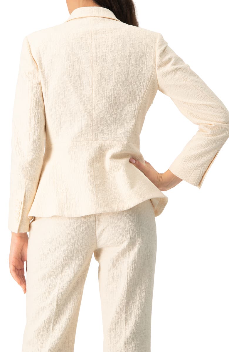 IVONNE Single-Breasted Textured Tailored Blazer, Alternate, color, Natural
