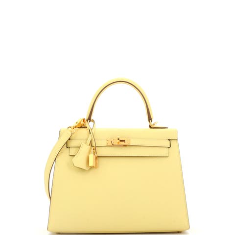 Kelly Handbag Yellow Epsom with Gold Hardware 25