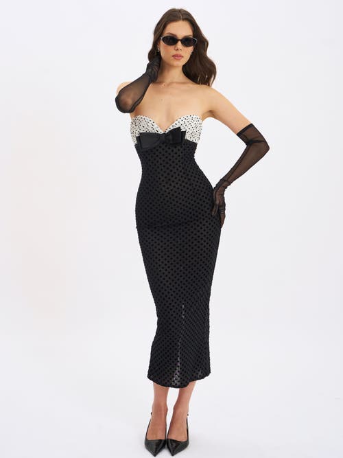 Miss Circle Faith Polka Dot Sweetheart Maxi Dress In Multi