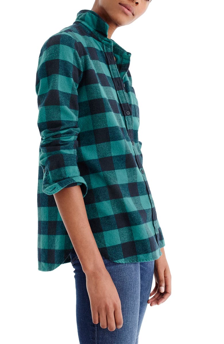 J.Crew Buffalo Check Cotton & Wool Boy Shirt, Main, color, 