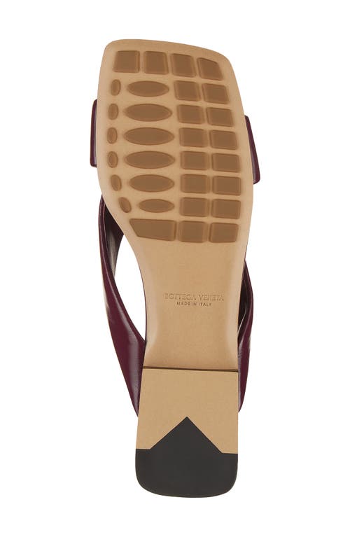 Bottega Veneta Burgundy Shiny Calf Leather Riva Flat Mules In 2240 Barolo