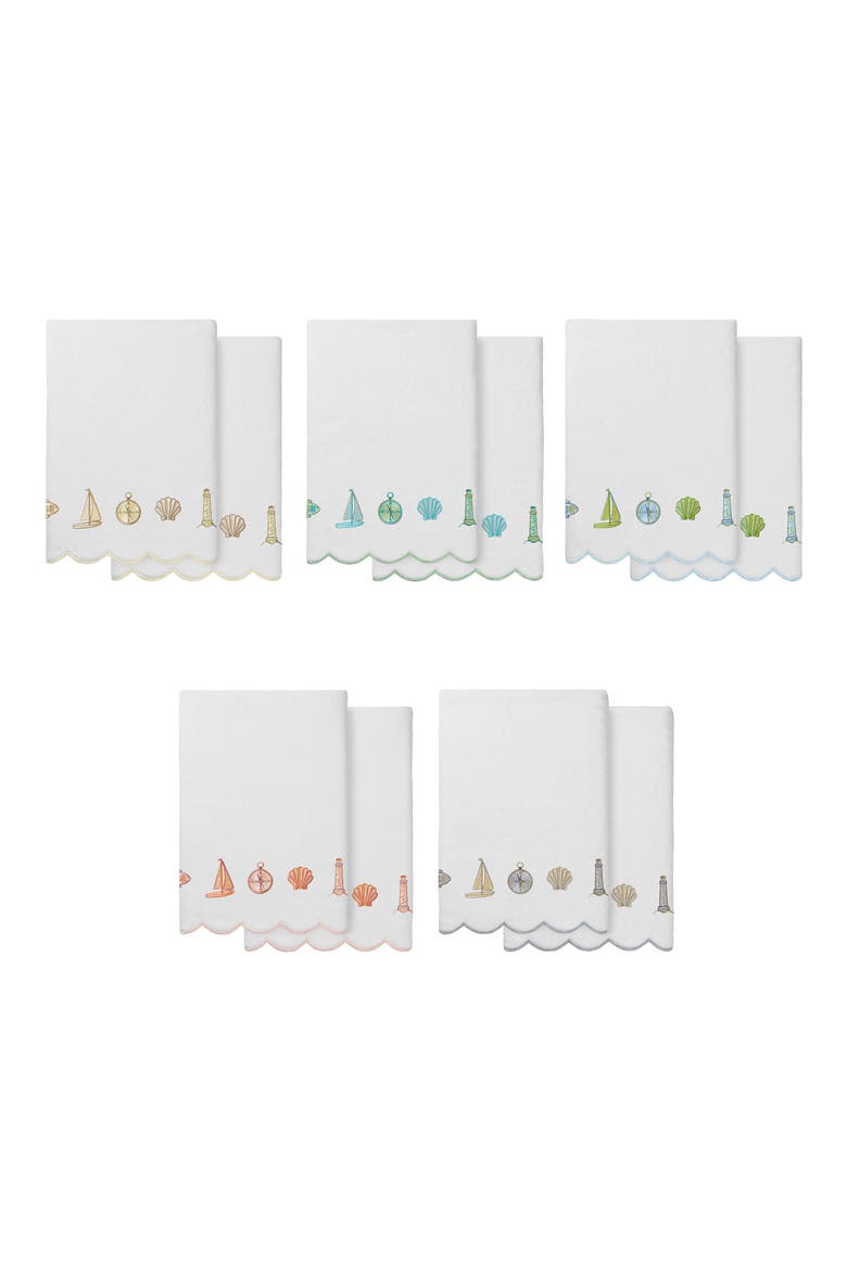 Sea Joy Scallop Set of 2 Bath Towels, Alternate, color, WHITE/ BEIGE