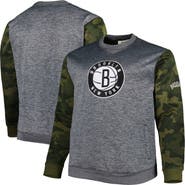 FANATICS Men's Fanatics Branded Heather Charcoal Brooklyn Nets Big & Tall Camo Stitched Sweatshirt