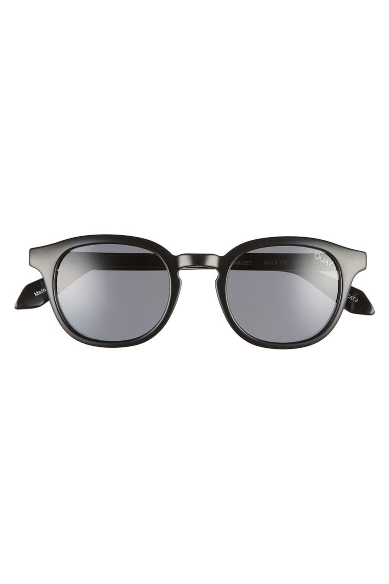 Australia Walk On 47mm Polarized Sunglasses, Alternate, color, BLACK / SMOKE LENS