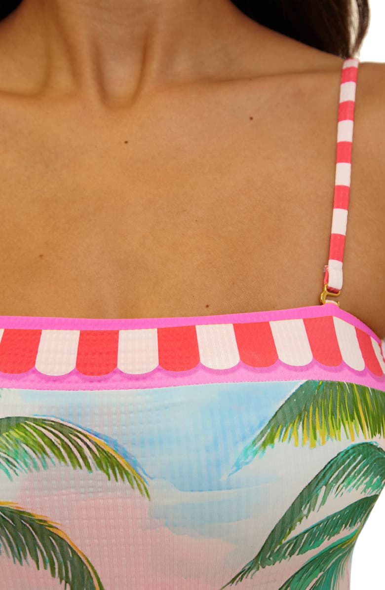 Becca Miami Beach One-Piece Swimsuit, Alternate, color, Pink Blue Multi