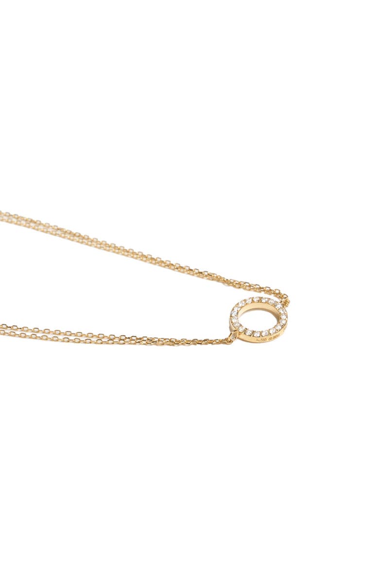 Elegant Gold Circle Bracelet with Pavé Diamonds, Alternate, color, Yellow Gold