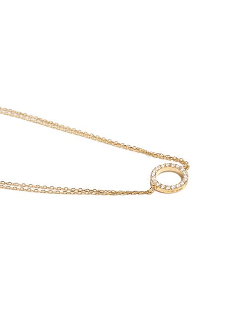 Zarux Elegant Gold Circle Bracelet With Pavé Diamonds In Gold