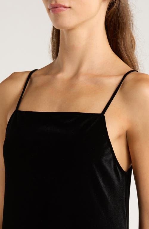 Natori Natalie Open Back Velvet Nightgown In Black