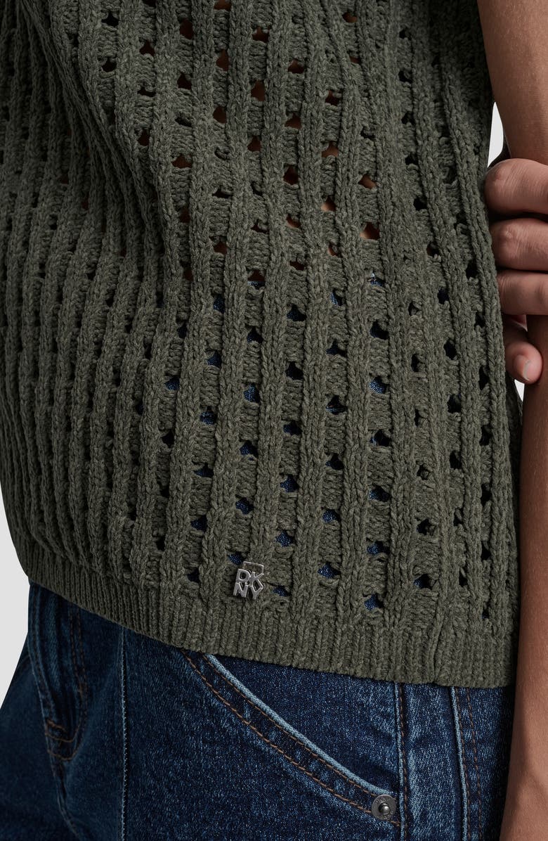 DKNY Jeans Open Stitch Sweater, Alternate, color, Hemlock