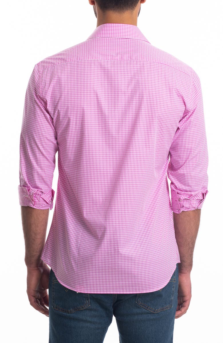 Jared Lang Trim Fit Gingham Cotton Button-Up Shirt, Alternate, color,