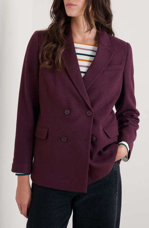 Lowena Double Breasted Recycled Wool Blend Blazer