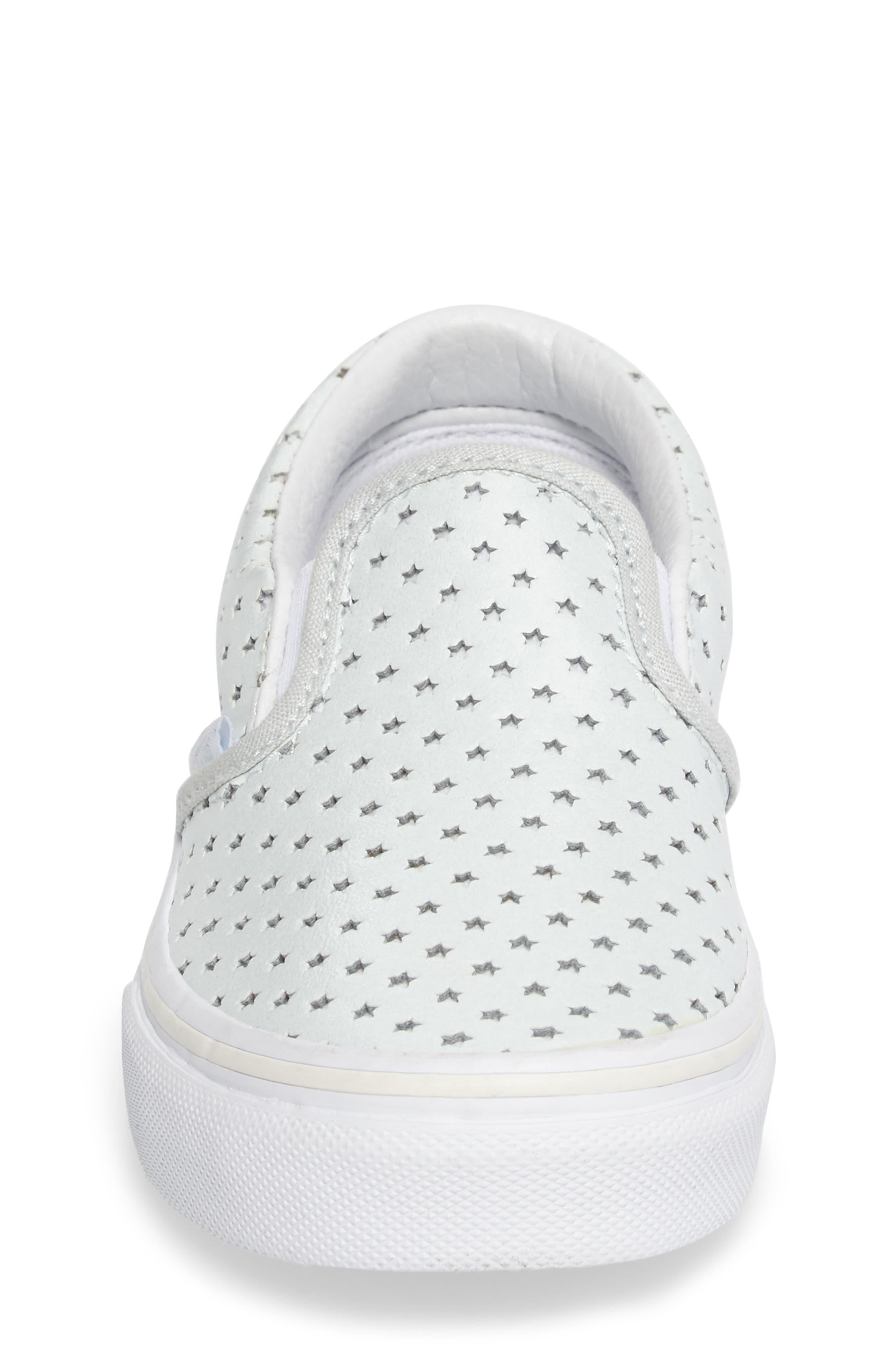 Classic Perforated Slip-On Sneaker, Alternate, color, STARS PEARLIZED LEATHER