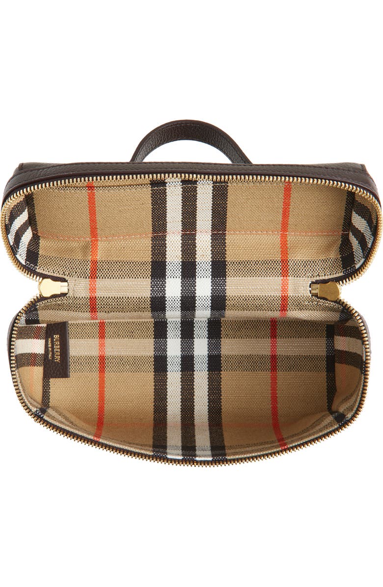 Burberry Bloomsbury Leather Vanity Bag, Alternate, color, Peat/ Sand