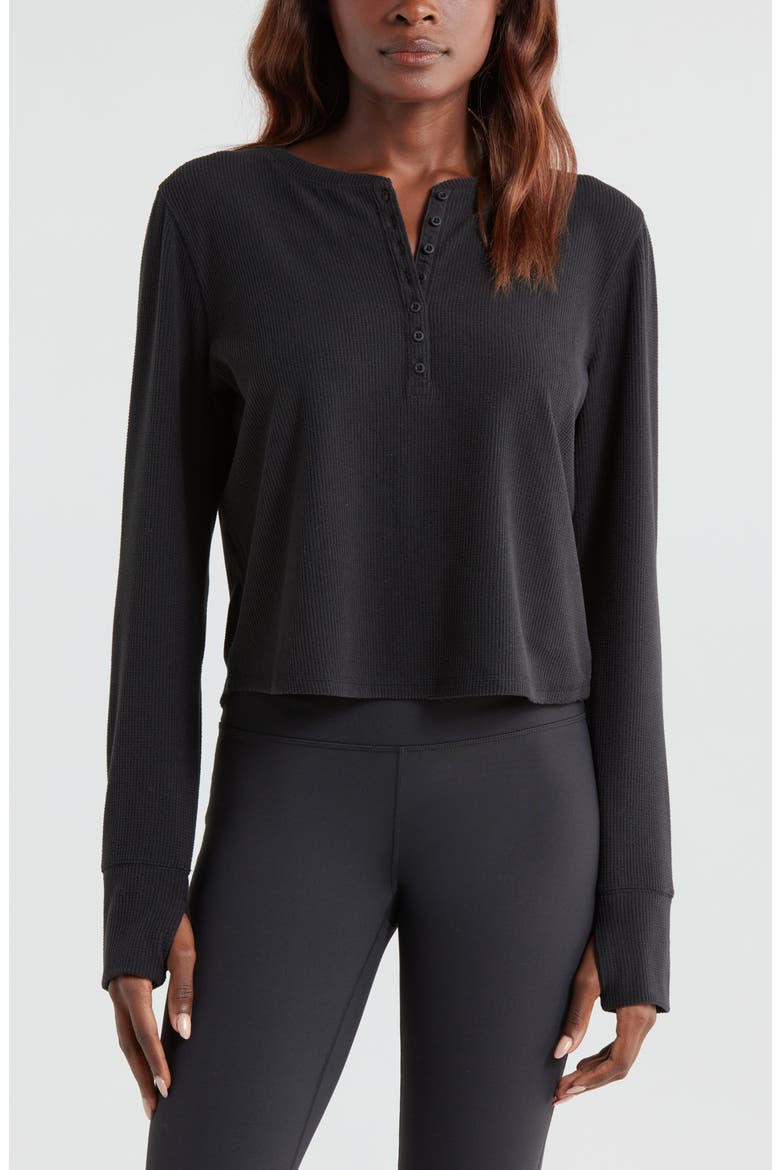 Cozy Rib Henley, Main, color, BLACK