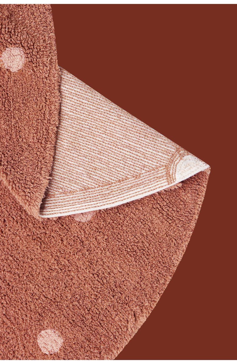 Lorena Canals Kids' Wasahable Round Dot Play Rug, Alternate, color, Chestnut Rose