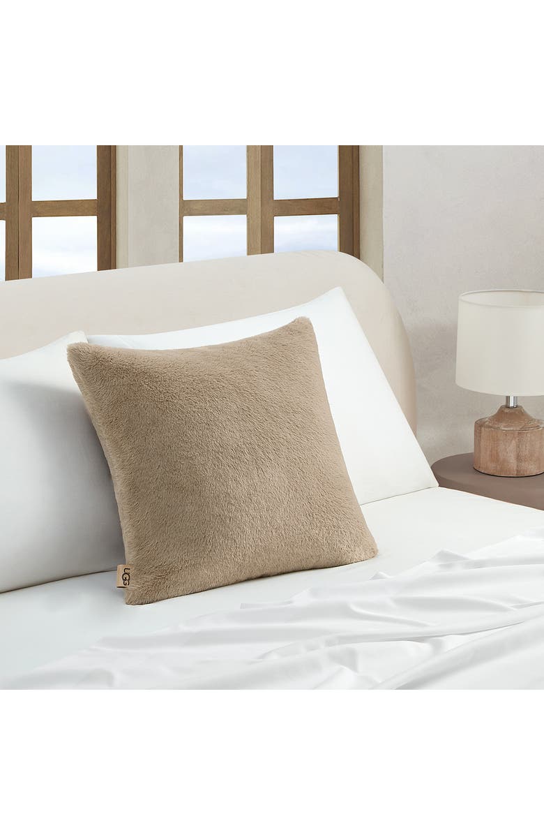 UGG<sup>®</sup> Lanai Faux Fur Accent Pillow, Alternate, color, Bluff