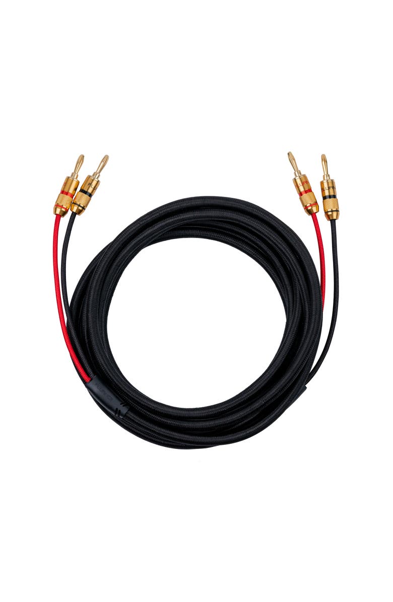 Fluance Hi-Fi 12 Gauge Speaker Wire with Dual Banana Plugs 12 Feet OFC Cable, Main, color, Gold