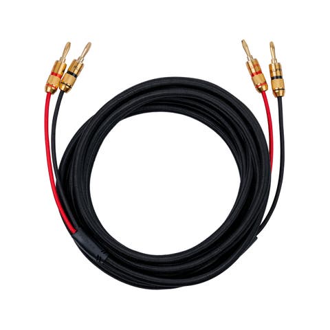 Hi-Fi 12 Gauge Speaker Wire with Dual Banana Plugs 12 Feet OFC Cable